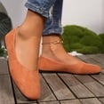 thumbnail image 5 of Fengqque Women's Loafer Flats Square Toe office Work Shoes Penny Loafer Slip On Walking Driving Shoes Orange 6.5(38), 5 of 9