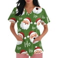 thumbnail image 6 of Garbnen Scrub Top for Woman Merry Christmas Women Scrub Top Short Sleeve V Neck Xmas Print Nurse Working Uniforms with Pockets, 6 of 6