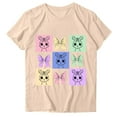 thumbnail image 3 of Inverlee Womens Easter Tshirts Funny Rabbits Eggs Print Tees Loose Fit Short Sleeve T Shirts Blouses Work Round Neck Tunic Tops, 3 of 5