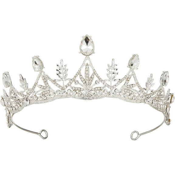 Crystal Tiara Crowns for Women - Sparkling Princess Tiara for Bride, Fashion Bridal Headband Hair Accessories for Wedding Birthday Prom Silver