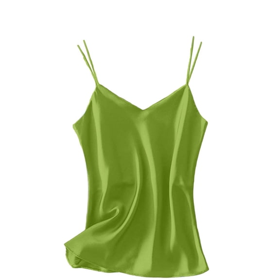Cowsor Women V Neck Sleeveless Cami Tank Tops Spaghetti Strap Pullover Camisoles Lightweight Soft Stretchy Solid Color Basic Casual Layering Everyday Wear Tops for Women