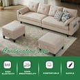 thumbnail image 4 of Jarenie Modern Sectional Sofa Couch with Reversible Chaise U Shaped Couch 4-Seat Convertible Sofa for Living Room Beige, 4 of 9