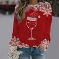 thumbnail image 2 of HNMKIU Chandail Décontracté de Noël pour Femmes à Col Rond et Manches Longues avec Imprimé en Velours Double Face z9101-Rouge,TG, 2 of 4