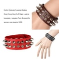 thumbnail image 3 of Minnieouse Pulseras con remaches Durable Ligero Punk Cuff Brazaletes Cuero Resistente Unisex Elástico Joyería de moda Mujer Rojo Type3 NO3, 3 of 6