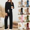 thumbnail image 6 of 2 Piece Fall Outfits Womens Sweatsuits Loose Lounge Casual Long Sleeve Top and Wide Leg Pant Sets with Pockets (S, Gray), 6 of 7