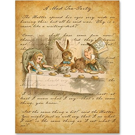 Mad Hatter - A Mad Tea-Party - 11x14 Unframed Alice in Wonderland Print