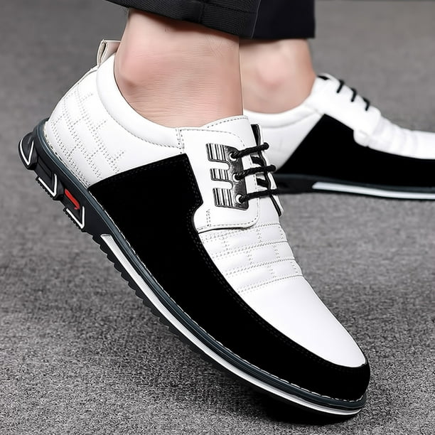 PEASKJP Formal Dress for Men Classic Formal Oxfords Retro Shoes for Men White 40