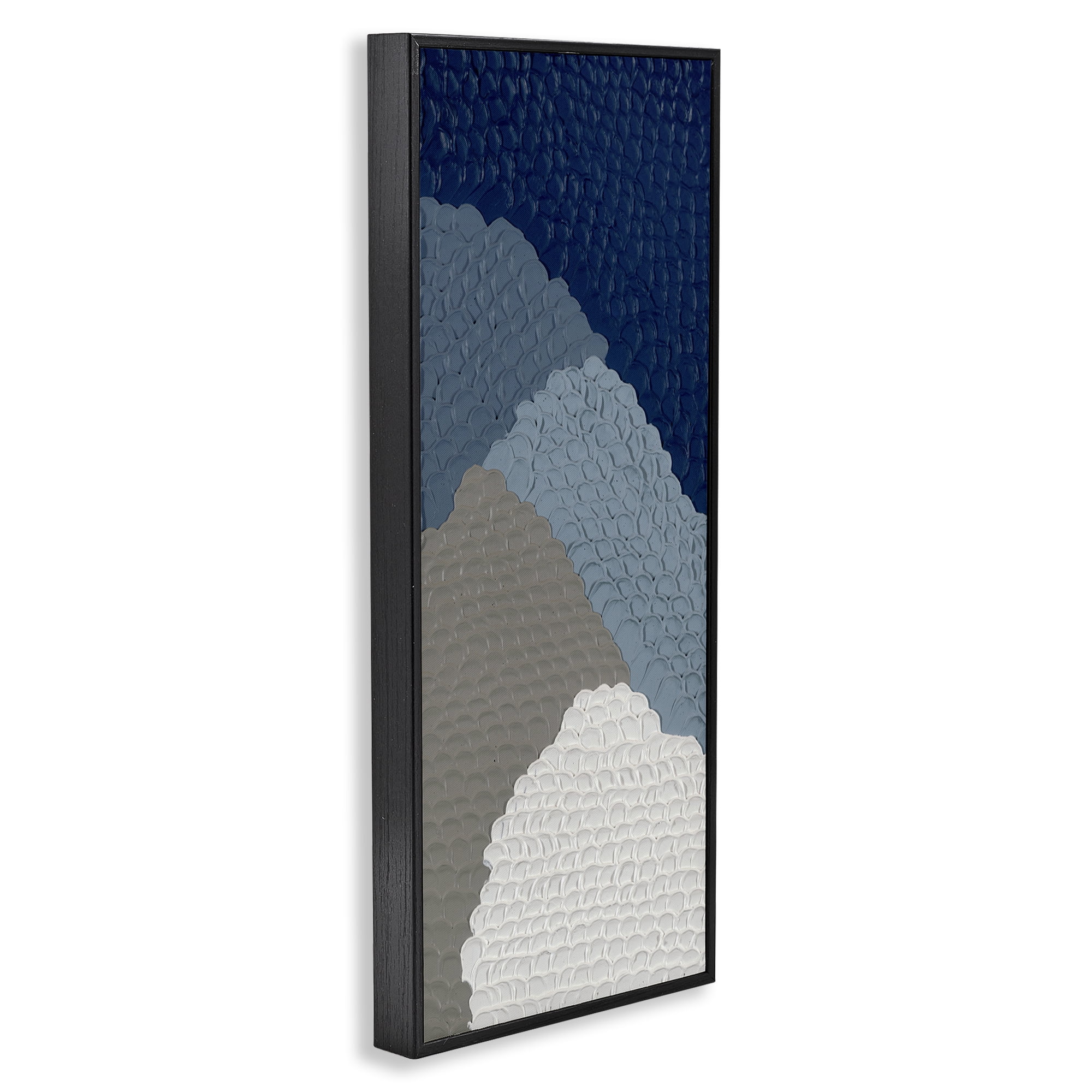 Stupell Industries Modern Abstract Forms Abstract Painting Black Framed Art Print Wall Art, 10 x 24