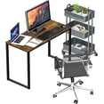 thumbnail image 4 of Mission 40-Inch Home Office Computer Desk, Rustic Brown, 4 of 9