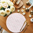 thumbnail image 2 of Pink Spring Floral Round 13 Inch Placemats Set of 4, Elegant Watercolor Summer Botanical HeatResistant Non Slip Place Mats for Dining Table, Wipeable Braided Kitchen Table Mats for Housewarming, 2 of 9