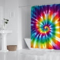 thumbnail image 2 of Colorful Rainbow Tie Dye Spiral Pattern Shower Curtain 72"x72" ,Bathroom Decorative Shower Curtains Set with 12 Hooks,Modern Waterproof Washable Shower Curtain, 2 of 6