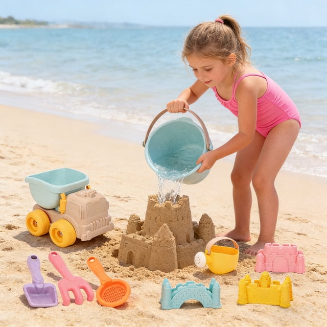 YWIYIUD 1 Set Practical Summer Beach Toys Includes Sand Bucket and Cute Model Portable and Durable Beach Toys for Adults and Teens Beach Outdoor Activities
