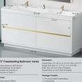 thumbnail image 4 of 72" Glossy White Bathroom Vanity | Eco - Friendly Material, Soft - Close Hinges | Bathroom Comfort, 4 of 5