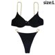 thumbnail image 2 of Conjunto de bikini de 2 piezas con tiras de cadena de metal sexy para mujer, 2 of 6