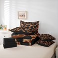 thumbnail image 6 of jejeloiu Cute Leopard Print 7 Pieces Bedding Comforter Set,Cartoon Cheetah Pattern Full Bedding Set,Brown Black Fitted Sheet Flat Sheet For Adults,Ultra Soft Home Decor Reversible, 6 of 8