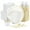 Gold, variant on Elama 600 Piece Disposable Plastic Dinnerware Party Set for 100 Guests in White with Silver Trim