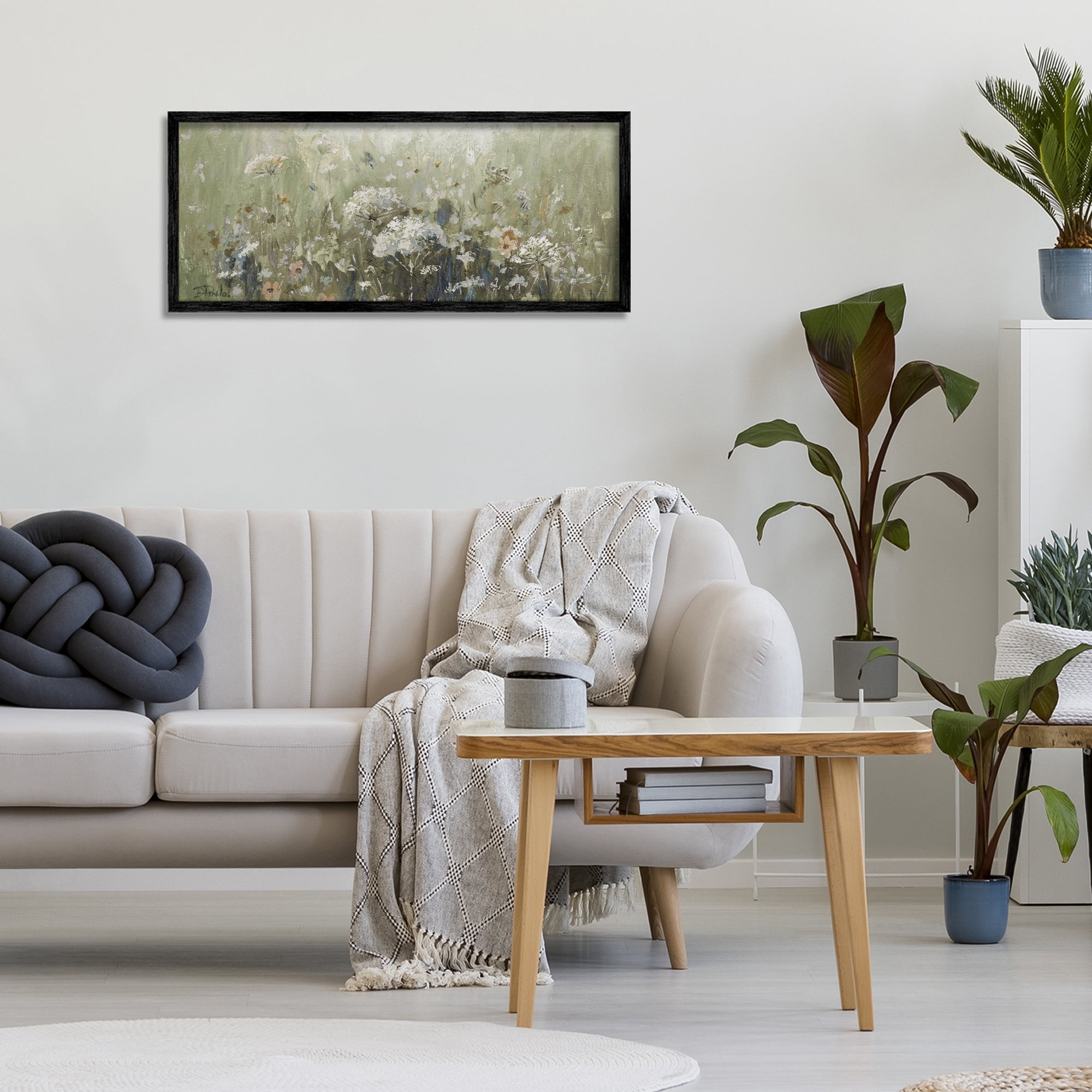 Stupell Industries Mistful Summer Meadow Scene Black Framed Giclee Art, design by Patricia Pinto