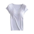 thumbnail image 2 of Womens Summer Tops Yoga Gym Tops Workout Tank Tops Strap Padded Undershirts Cotton Camisole Vest Top Seamless Sleeping Vest Bra Top Shirts for Women, 2 of 6