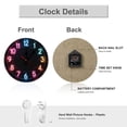 thumbnail image 3 of Wall Clock Decorative - Retro Colorful Numbers Print 2D Vintage Wall Clocks Battery Operated Silent Non-Ticking for Bedroom, Living Room, Kitchen, Office, Classroom, 10 Inch, 3 of 7