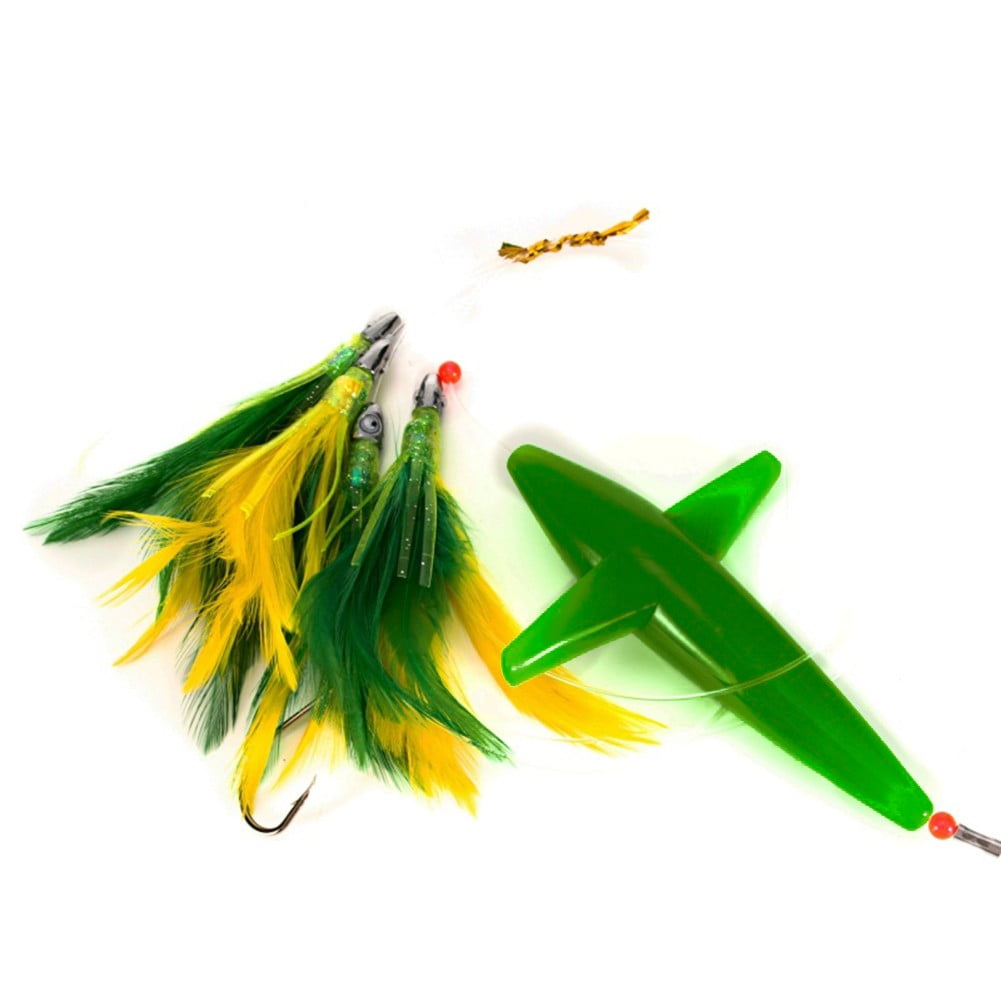 Feather Trolling Skirt Tuna Lure for Big Game Fishing Rigged with Steel Hook