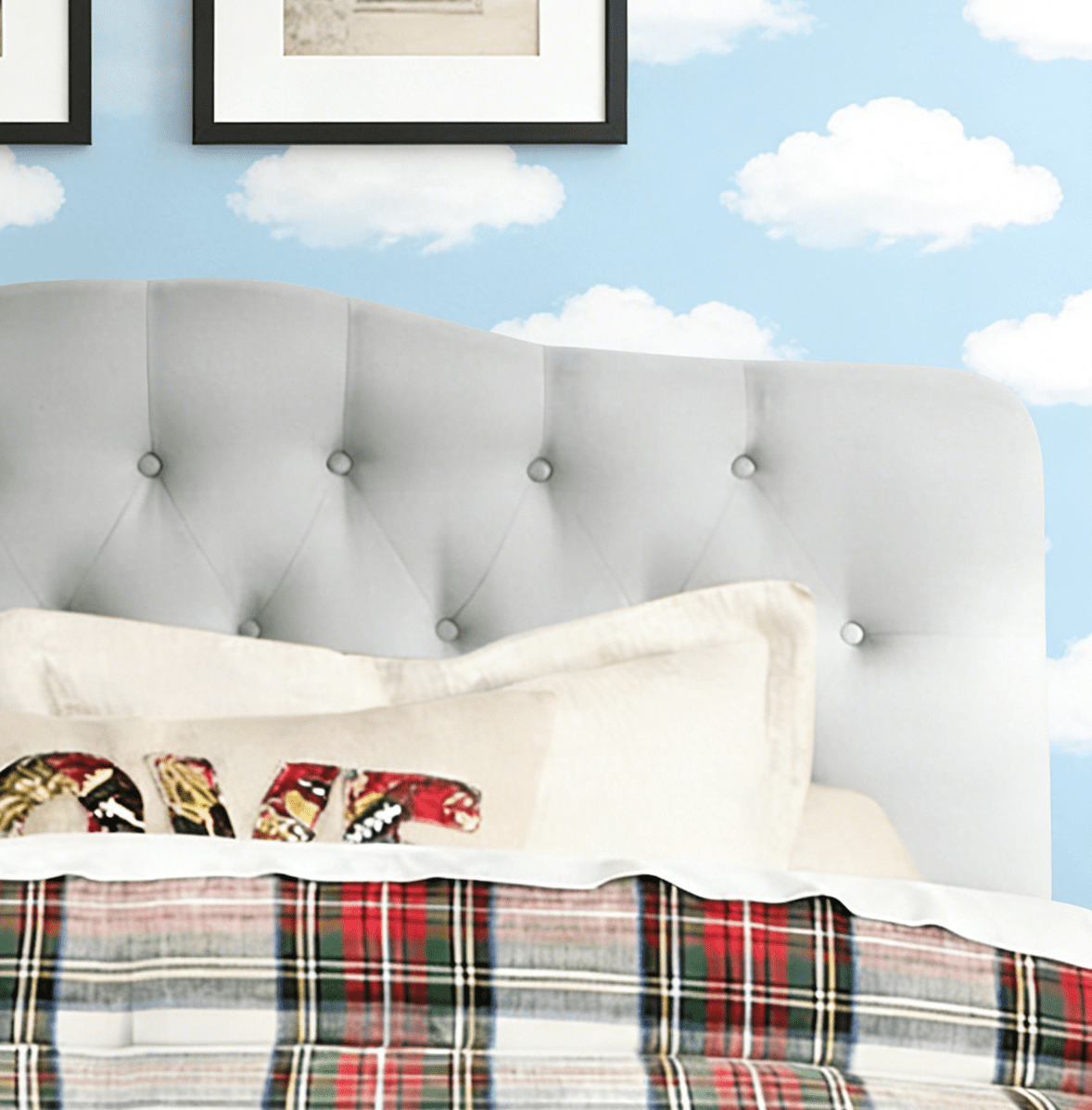 Shengchao Trade Tufted Upholstered Headboard Full Size, Sturdy and Durable Solid Wood headboard, Fabric Headboard Adjustable Height from 34” to 51”, Modern Button Diamond Design Head Board, Gray