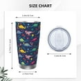 thumbnail image 4 of Susaid Dinosaur Flowers Print 20oz Car Cup,Insulated Coffee Cup Fully Spill Proof Travel Coffee Mug, Stainless Steel Tumbler for Work Home Outdoor Car-Straw Three-piece Set, 4 of 8