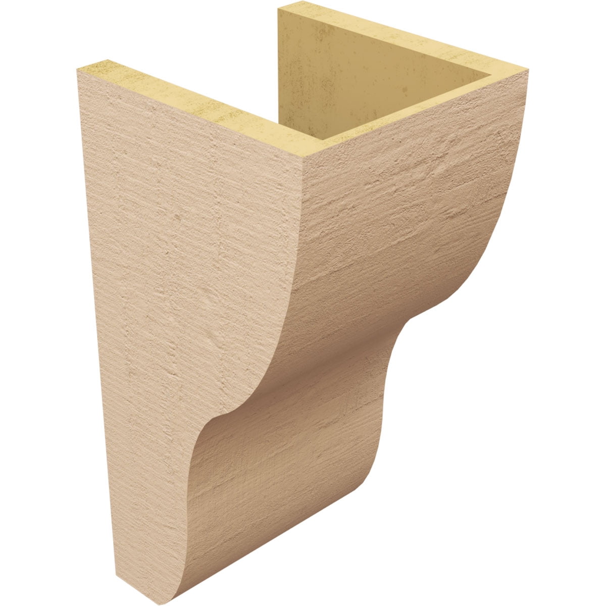 8"W x 8"D x 16"H Wide Greensboro Rough Cedar Woodgrain TimberThane Corbel, Primed Tan