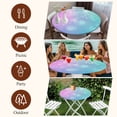thumbnail image 7 of Pink Blue Turquoise Round Tablecloth, Fitted Table Cover with Elastic for 55"-60" Round Tables, Gradient Fireworks Minimalism Funny Table Cloth Outdoor Indoor Dinning Party Waterproof Tablecloths, 7 of 7