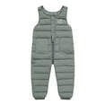 thumbnail image 5 of Toddler Baby Puffer Jumpsuit Overalls Nylon Winter Warm Long Romper with Pocket Sleeveless Quilted Down Jacket Outerwear, Green, 4 Years, 5 of 6
