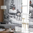 thumbnail image 5 of Grey Christmas Sheer Curtains 63 Inch Length 2 Panels Set, Semi Transparent Voile Rod Pocket Curtains for Living Dining Room Bedroom Drapes Snowman Xmas Tree Snowflake Birds, 5 of 8