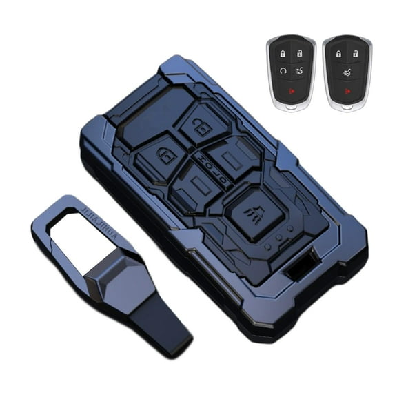Key Cover Case, Zinc Alloy Smart Remote Key Fob Case Protector Shell Compatible with Cadillac Escalade CTS SRX XT5 ATS STS CT6 4/5-Buttons 2015-2019