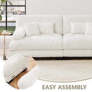 L-Shaped Sectional Sofa,Luxury Oversized Cloud Sectional Sofa with Ottoman, 3-Seater, Deep Chenille,for Living Room