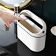 thumbnail image 1 of Cubo de basura de mesa, mini cubo de basura con tapa, cubo de basura para tocador de baño, escritorio de oficina, mesa o mesa de centro, 4L, cubo de basura compacto con cubo y asa de revestimiento, 1 of 6