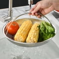 thumbnail image 3 of Cesta de vapor para cocinar al vapor albóndigas de verduras, lavadora de frutas, pasta de arroz, cesta de vapor de alimentos de acero inoxidable con pata base, 3 of 5
