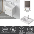 thumbnail image 4 of Gabinete de Baño de Lavamanos y Espejo, Armario de Pared para Baño con Estante, Grifos de Agua Caliente y Fría, Tuberías de Desagüe, 43 * 35 * 41CM (Blanco), 4 of 6