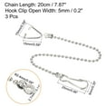 thumbnail image 2 of Uxcell Levier de Poignée de Toilette 7,87 Pouces Remplacement à Bille Flappers Chaîne Acier Inoxydable Ton Argent 3 Pcs, 2 of 6
