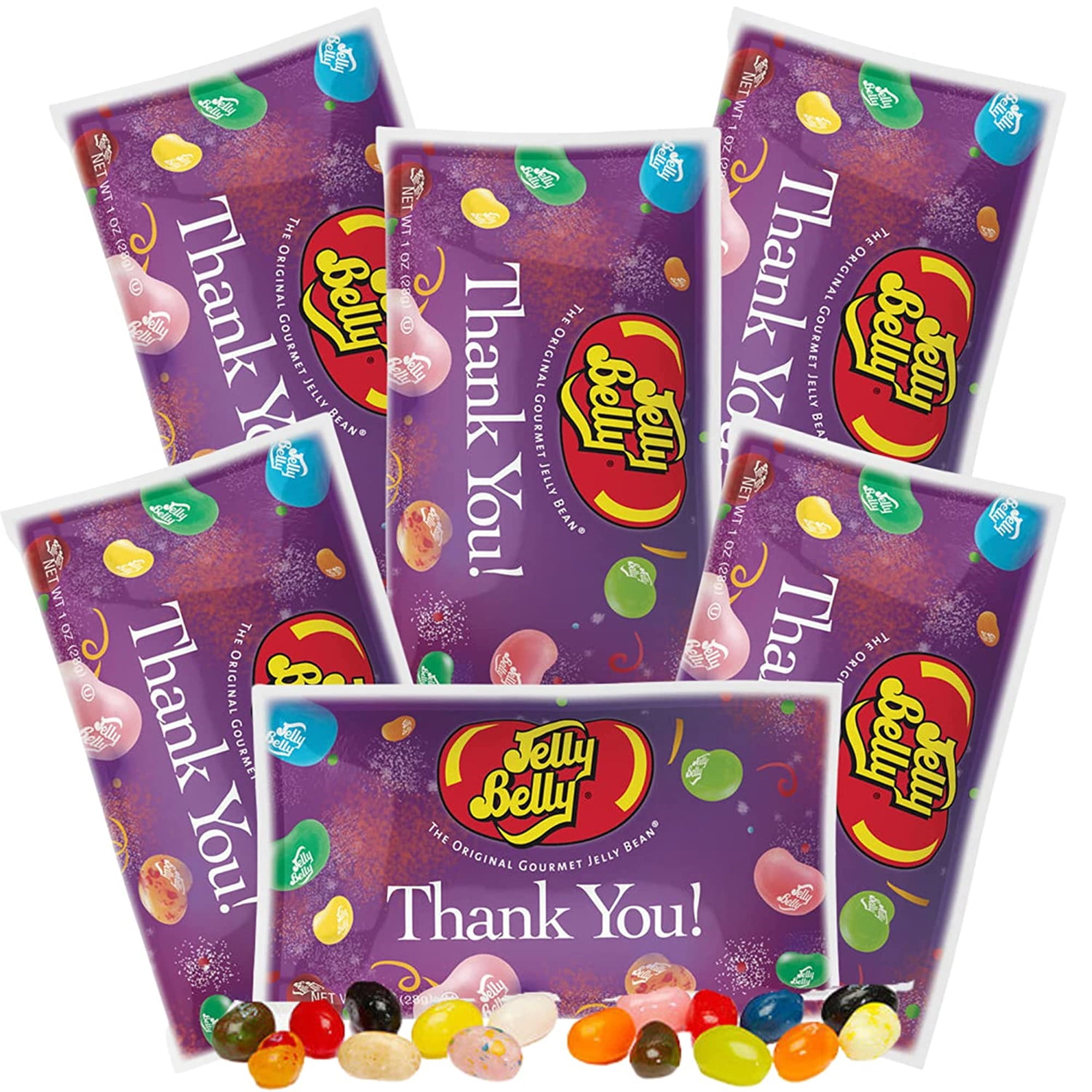 Jelly Belly Thank You Assorted Flavor Jelly Beans Snack Size Bags, Pack