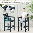 thumbnail image 4 of Costway 3-Piece Patio HDPE Bar Set Armchairs withSquare High-Top Table Footrest & Backrest Navy, 4 of 10