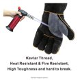 thumbnail image 3 of Guantes de soldadura de 16 "resistentes al calor Unibody cuero de vaca dividido BBQ Cooking Pack de 2 - guantes protectores de manos antideslizantes y resistentes al desgaste para hornear, 3 of 4