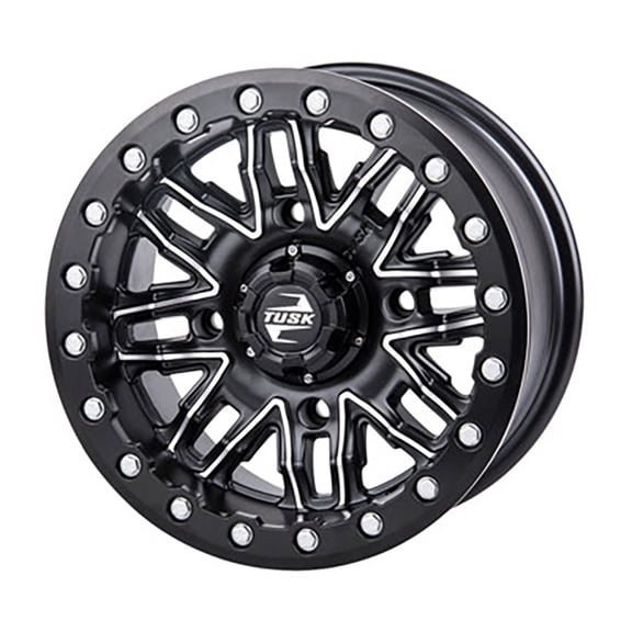 Nebo Beadlock Wheel 14x7 4.0 + 3.0 Machined/Black 4/137 Compatible With Arctic Cat STAMPEDE 2020
