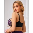 thumbnail image 3 of INSPIRE CHIC Women's Lace Front Zipper Closure Wireless Bra Push Up Full Coverage Lightly Padded Lingerie M Purple, 3 of 4