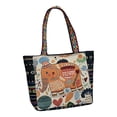 thumbnail image 2 of Bolso de Hombro de Lona Bordado para Mujer Gran Capacidad Moda Femenina Bolso de Viaje Informal Bolso con Cremallera Monedero Tote para Trabajo Fiesta Yinane  Monedero de hombro, 2 of 8