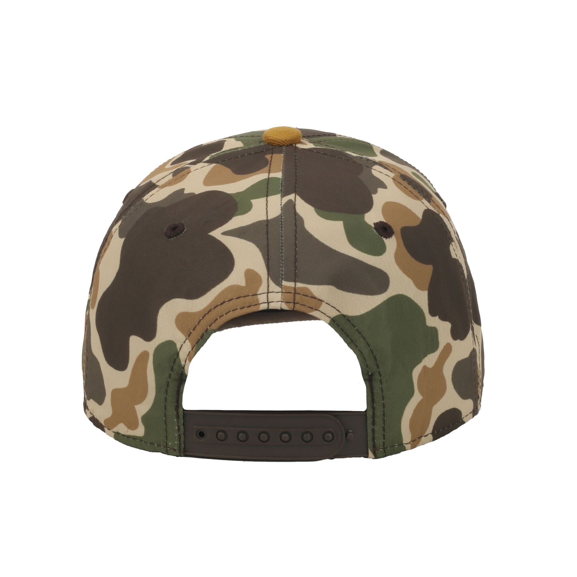 Outdoor Cap Mallard Duck 6-Panel Structured Hat – Embroidered Camo Cap with Brown Visor, One Size