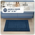 thumbnail image 3 of PABUBE Bathroom Rugs 24"x36", Absorbent Bath Mats Rugs for Bathroom Floor Non Slip Non Skid, Soft Shag Microfiber Machine Washable Shower Bath Mat for Bathroom Decor, Blue, 3 of 9
