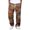 Gold, variant on Mens Casual Bohemian Pants Waffle Wide Leg Stripes Patchwork Lightweight Loose-Fit Trendy Pants Beach Trousers with Pockets