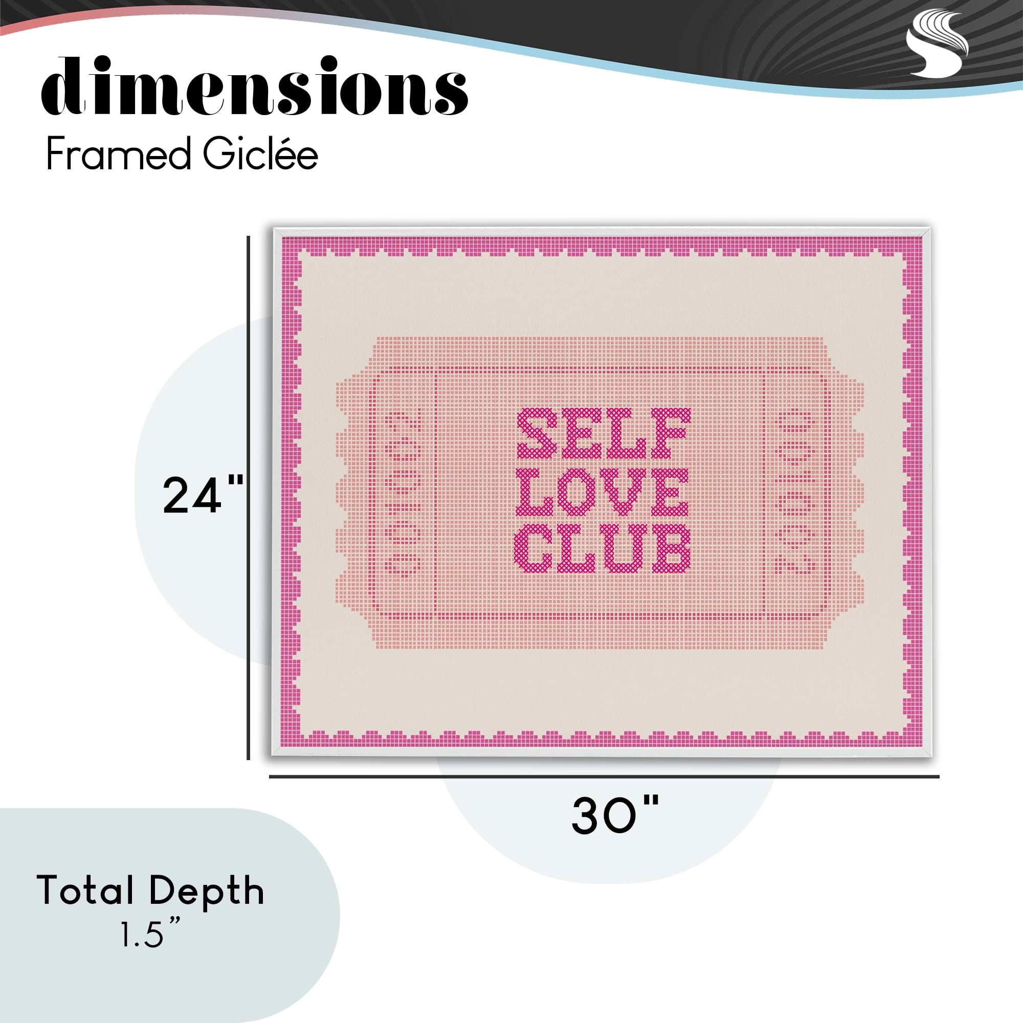 Stupell Industries Self Love Club Retro Ticket White Framed Giclee Art, design by Lil' Rue