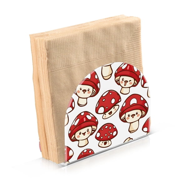 JSTEL Cute Mushrooms Napkin Holder for Table Cocktail Farmhouse, Paper Napkins Dispenser for Home Kitchen Coffee Shop Dining Room Decor