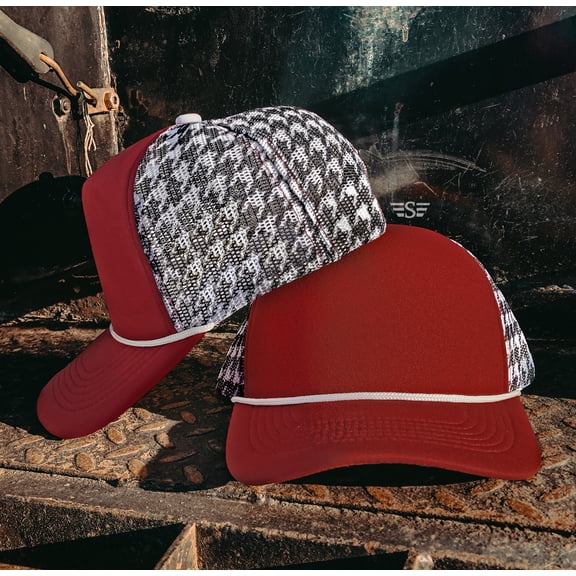Houndstooth Mesh Back Cap