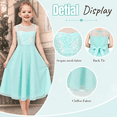 thumbnail image 4 of Sunny Fashion Girls Dress Light Green Chiffon Sequin Bodice Wedding Dance Performance Maxi Elegant Pageant 8 Years, 4 of 7