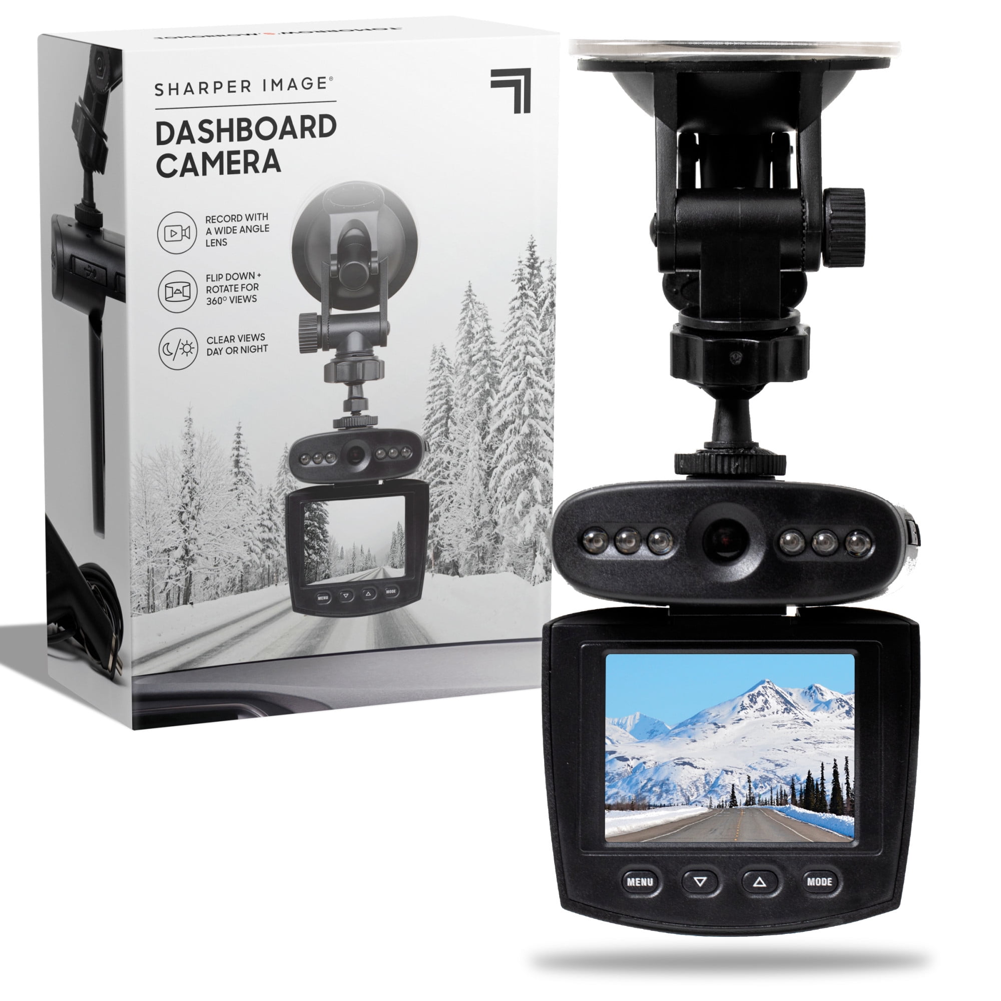 het winkelcentrum lip kassa Sharper Image® 720P Dashboard Camera Monitor, 270 Pivoting Screen, Wide  Angle Lens, 2.4 color LCD Screen, 1 Touch, Audio, Video DVR, Night Vision  LED Recorder, 32gb SD Card (not included) - Walmart.com